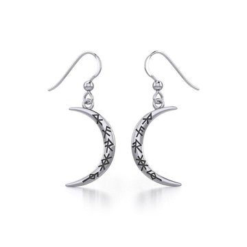 Crescent Moon with Bind Runes Earrings TER1955 - Jewelry